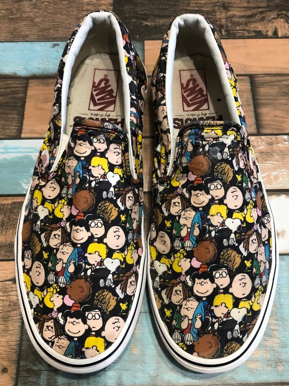 Vans Shoes 2017 PEANUTS Gang Allover Print 500714 Slip On Low Top Mens Size 11.5